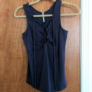 Free People Lace Up Tank in Purple, Size Medium